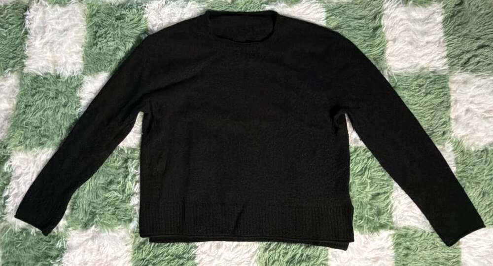 Black Cashmere Crewneck Sweater Black 100% Cashmere